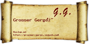 Grosser Gergő névjegykártya